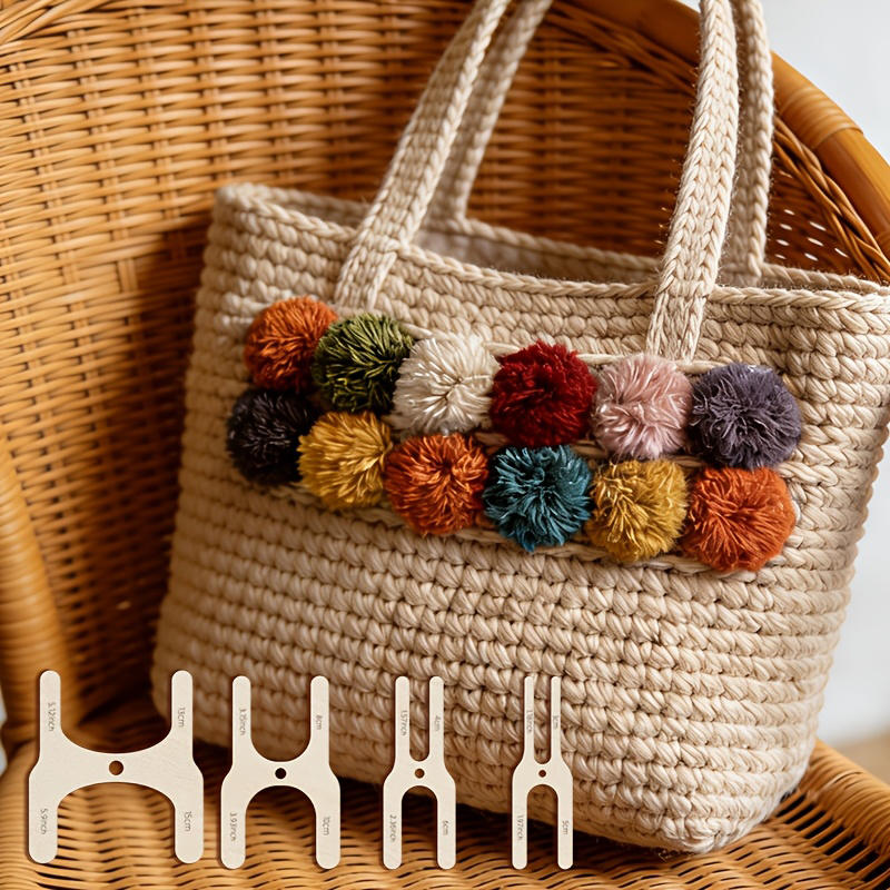 Pom Pom Maker Tool - ชุดเครื่องมือทำพู่ไม้ 4 ชิ้น 4 ขนาด สำหรับงานถักไหมพรมและงานฝีมือโครเชต์
