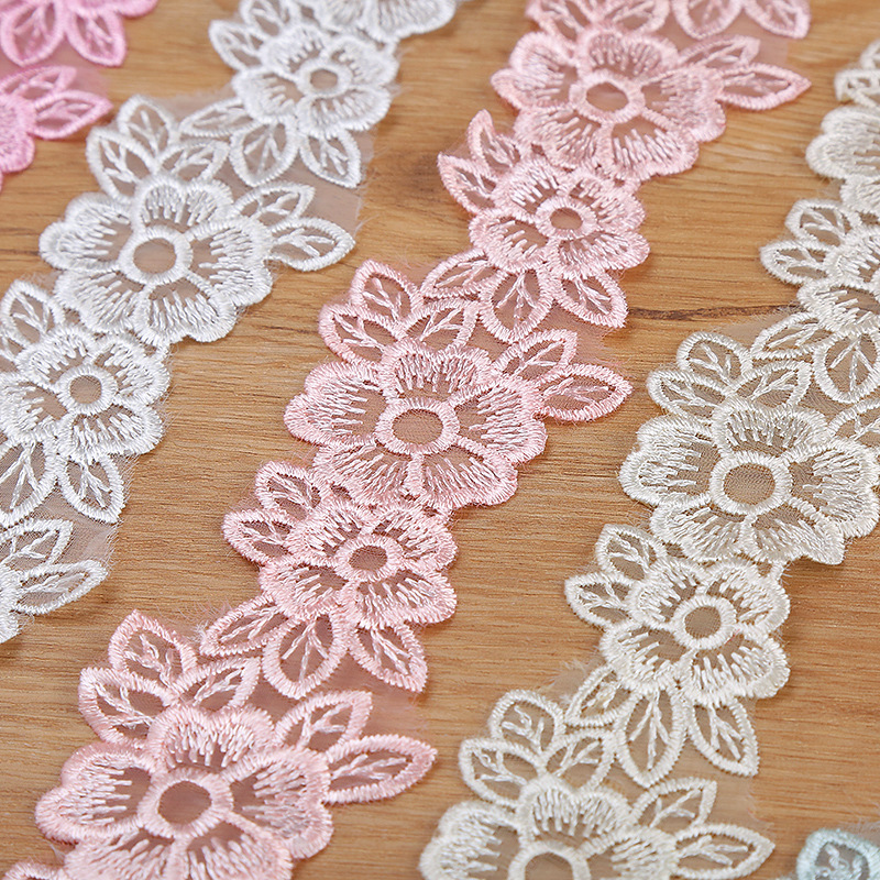 ความกว้าง5ซม.ปัก Organza ดอกไม - Lace Ribbon Trim บทวิจารณ์และราคา