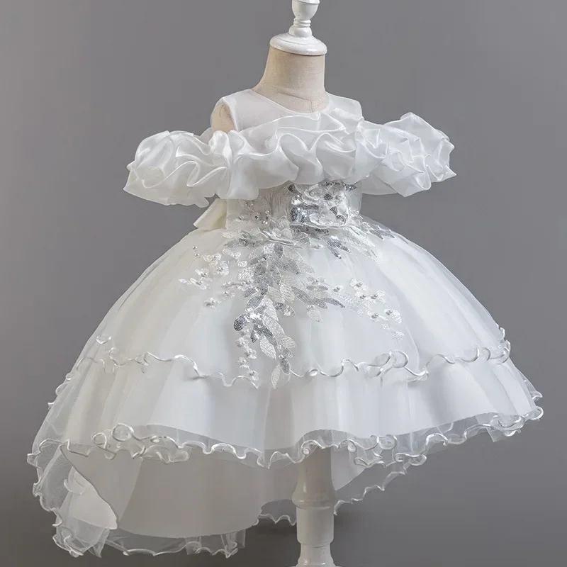 ชุดเดรสเด็กผู้หญิงดอกไม้แฟชั่น - Lace Ribbon Trim บทวิจารณ์และราคา